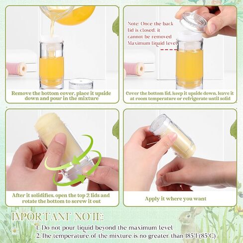 30 pcs حاويات مزيل العرق الفارغة تويست Up ملء عصا البلاستيك حاوية مزيل العرق قابلة لإعادة تعبئة قاع أنابيب الشفاه مستديرة الشفاه للملول الشفاه DIY محلي الصنع (30 مل ، واضح) in Kuwait