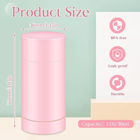 30 pcs حاويات مزيل العرق الفارغة تويست Up ملء عصا البلاستيك حاوية مزيل العرق قابلة لإعادة تعبئة قاع أنابيب الشفاه مستديرة الشفاه للملول الشفاه DIY محلي الصنع (30 مل ، واضح) in Kuwait