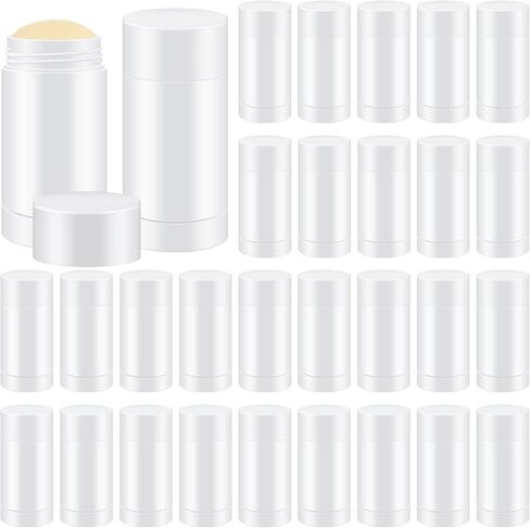 30 pcs حاويات مزيل العرق الفارغة تويست Up ملء عصا البلاستيك حاوية مزيل العرق قابلة لإعادة تعبئة قاع أنابيب الشفاه مستديرة الشفاه للملول الشفاه DIY محلي الصنع (30 مل ، واضح) in Kuwait