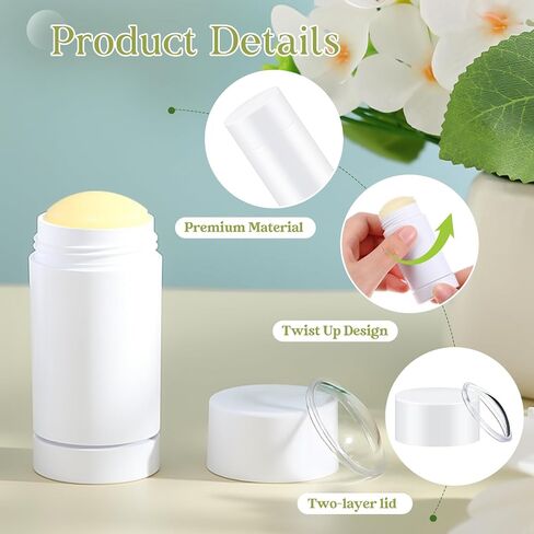 30 pcs حاويات مزيل العرق الفارغة تويست Up ملء عصا البلاستيك حاوية مزيل العرق قابلة لإعادة تعبئة قاع أنابيب الشفاه مستديرة الشفاه للملول الشفاه DIY محلي الصنع (30 مل ، واضح) in Kuwait