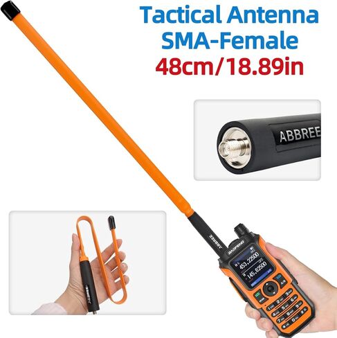 ABBREE SMA-Female Ham Radio Antenna VHF/UHF 18.8-inch 144/430MHz High Gain Foldable CS Tactical Antenna for Baofeng UV-5R BF-F8HP 5RM K5PLUS UV-21R AR-152 Quansheng K6 UVK5(8) Radio Accessories in Kuwait