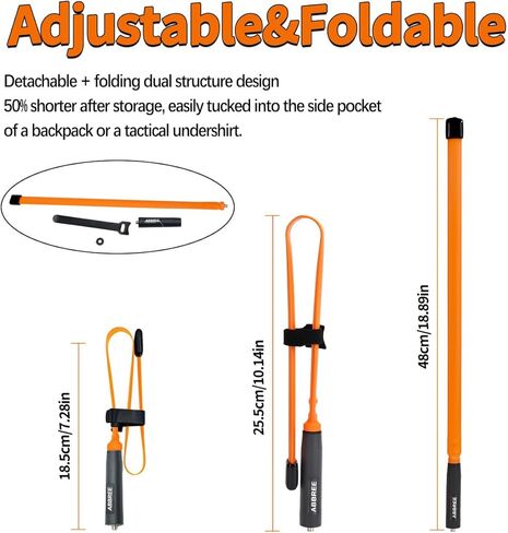 ABBREE SMA-Female Ham Radio Antenna VHF/UHF 18.8-inch 144/430MHz High Gain Foldable CS Tactical Antenna for Baofeng UV-5R BF-F8HP 5RM K5PLUS UV-21R AR-152 Quansheng K6 UVK5(8) Radio Accessories in Kuwait