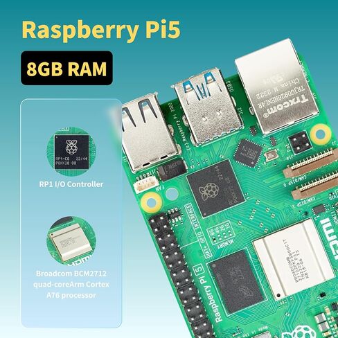 مجموعة أدوات التشغيل لجهاز Raspberry Pi 5 بذاكرة وصول عشوائي سعتها 8 جيجابايت محملة مسبقًا بإصدار Raspberry Pi OS بسعة 128 جيجابايت (حافظة من الألومنيوم) in Kuwait