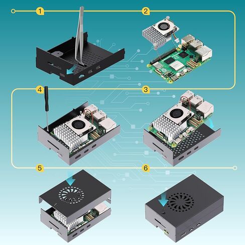 مجموعة أدوات التشغيل لجهاز Raspberry Pi 5 بذاكرة وصول عشوائي سعتها 8 جيجابايت محملة مسبقًا بإصدار Raspberry Pi OS بسعة 128 جيجابايت (حافظة من الألومنيوم) in Kuwait
