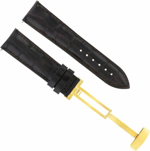 eWatchparts 17-18-19-20-21-22-23-24mm حزام جلدي مع مشبك نشر الذهب متوافق مع Tissot in Saudi Arabia