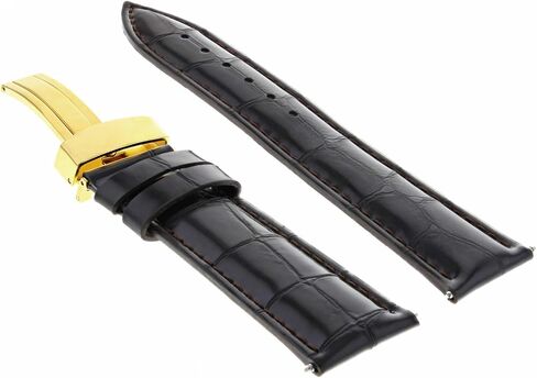 eWatchparts 17-18-19-20-21-22-23-24mm حزام جلدي مع مشبك نشر الذهب متوافق مع Tissot in Saudi Arabia
