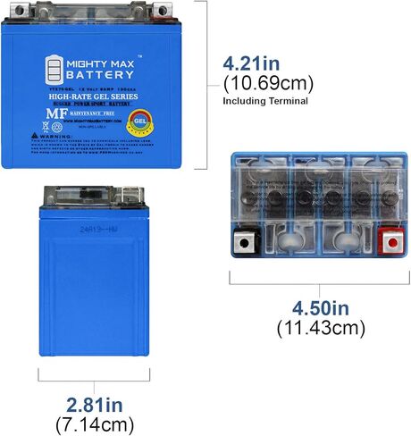 Mighty Max Max Battery YTZ7S GEL BESTACE BATECTION لـ KAWASAKI ZX10R 04-12 + 12V 1AMP ACRGER in Kuwait