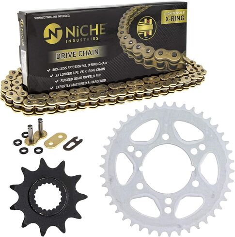 NICHE Drive Sprocket Chain Combo for Polaris Magnum 425 Big Boss 300 6X6 Front 11 Rear 42 Tooth 520V-X X-Ring 72 Links in Saudi Arabia