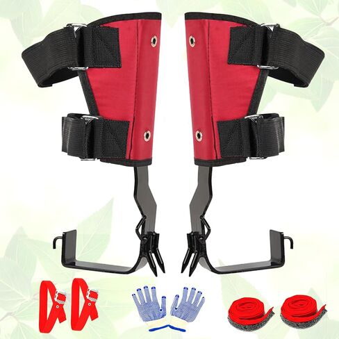 Tree Climbing Spikes, Tree Climbing Gear Set,Tree Climbing Kit with 2 Claws and Wide Pedal,Camouflage Green Tree Climbing Equipment, Tree Spikes Set for Climbing,Picking Fruit, Outdoor in Kuwait