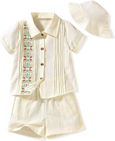 Hiha Toddler Boys Mexican Mexican Servidered Short Set 2-7 Years in Saudi Arabia