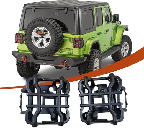 Tail Light Guards for Jeep Wrangler JL 2018-2021，Aluminum Alloy Wrangler Accessories，Elite Guard Style Kit（Textured Black） (Rear Tail Light Guards) in Kuwait