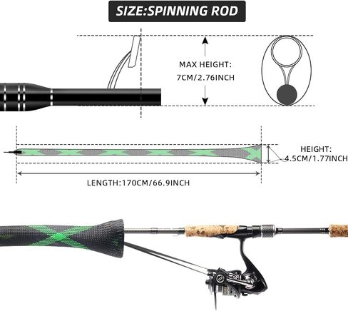 SF Fishing Rod Sock Fishing Rod Sleeve Rod Cover Braided Mesh Rod Protector Pole Gloves Fishing Tools for Spinning Fishing Rod,Casting Rod,Musky Rod, Ice Rod, Fly Rod, Spey Rod in Kuwait