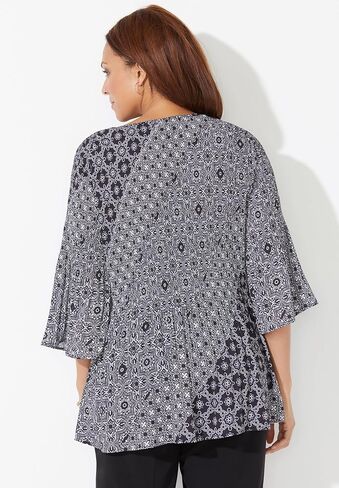 Catherines Women's Plus Size Affinity Chain Pleated Blouse in Saudi Arabia