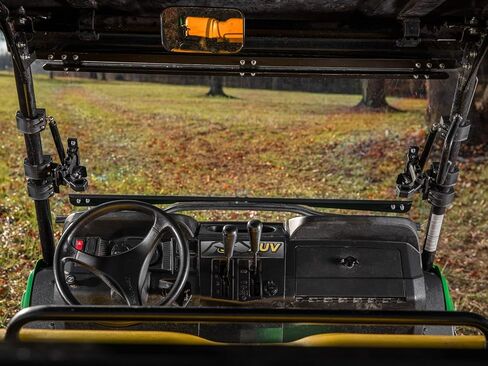 Superatv المقاوم للخدش الزجاج الأمامي المتوافق مع 2018+ John Deere Gator XUV590E /XUV 590E S4 /XUV 590M /XUV590 S4 | مغلق ، تنفيس ، أو مفتوح بالكامل | 1/4 "بولي كربونات مغلفة صلبة | الولايات المتحدة الأمريكية صنعت in Saudi Arabia