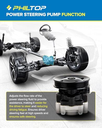 PHILTOP 207271 Power Steering Pump Fit For 1998-2006 Ranger,1995-2000 Explorer X.vin; Windstar,1990-1995 Taurus; Sable,1990-1997 Aerostar,Power Steering Pump with Reservoir & Pulley in Saudi Arabia