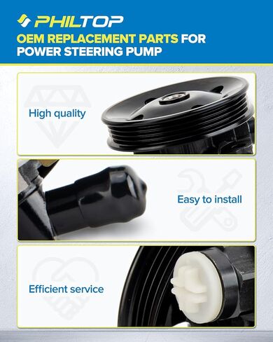 PHILTOP 207271 Power Steering Pump Fit For 1998-2006 Ranger,1995-2000 Explorer X.vin; Windstar,1990-1995 Taurus; Sable,1990-1997 Aerostar,Power Steering Pump with Reservoir & Pulley in Saudi Arabia