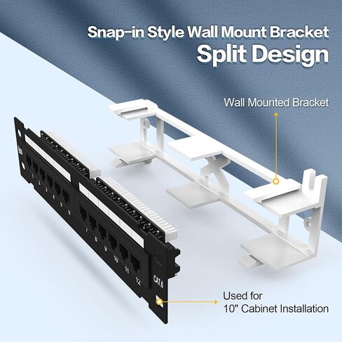 Patch Panel 12 Port Keystone Patch Panel with 89d Wall Mount Bracket for Efficient Cable Management in Kuwait