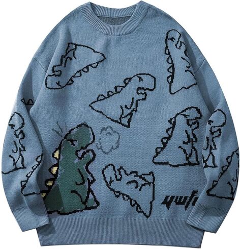 Flygo Women Dinosaur Sweater Sweater للجنسين سترات كبيرة الحجم in Kuwait