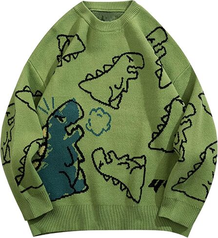 Flygo Women Dinosaur Sweater Sweater للجنسين سترات كبيرة الحجم in Kuwait