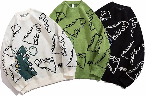 Flygo Women Dinosaur Sweater Sweater للجنسين سترات كبيرة الحجم in Kuwait