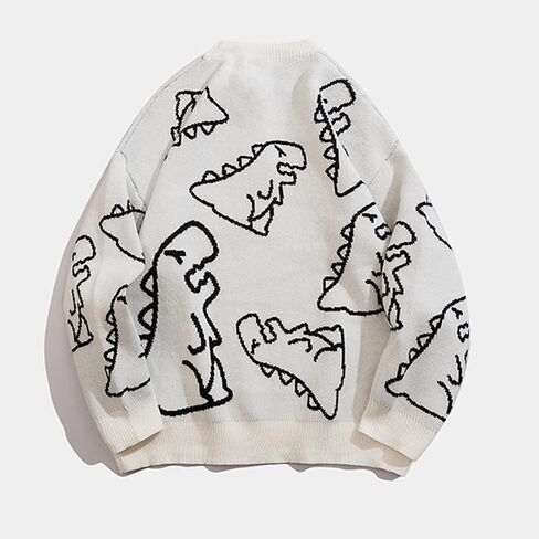 Flygo Women Dinosaur Sweater Sweater للجنسين سترات كبيرة الحجم in Kuwait
