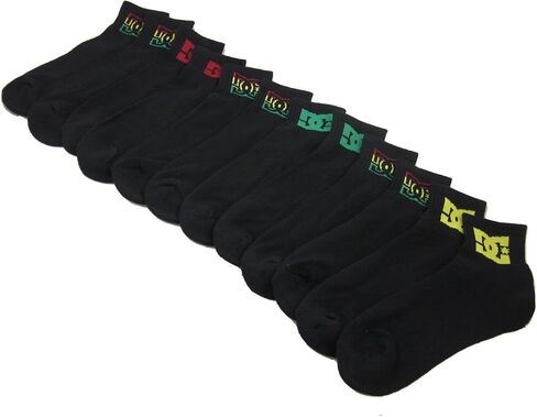 6 Pack Mens DC Shoes Black Quarter Crew Socks in Saudi Arabia