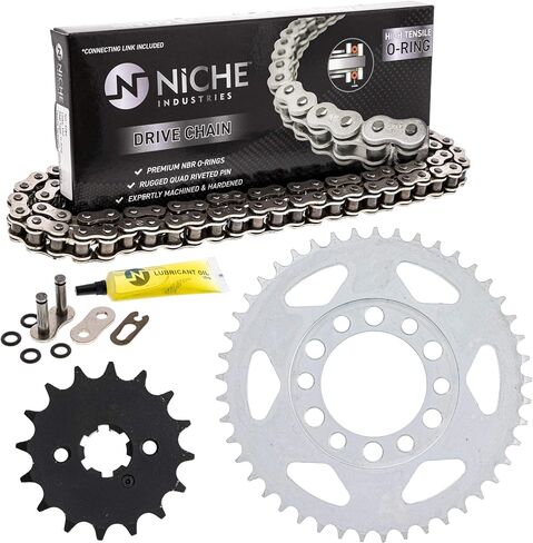NICHE Drive Sprocket Chain Combo for Yamaha DT125 Front 16 Rear 45 Tooth 428VM-X X-Ring 112 Links in Saudi Arabia