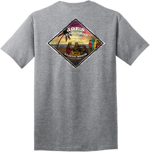 Joes Surf Shop Men 3 Bears on a Beach Logo Tees ثقيلة الوزن in Kuwait