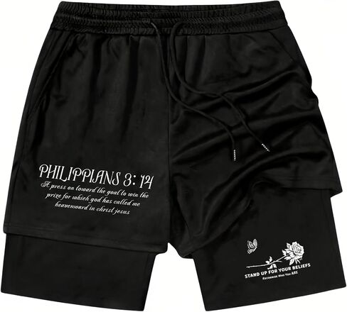 Psalms 91 Christian Short, Psalms 91 Christ Jesus Men Workout 2 in 1 Short in Saudi Arabia