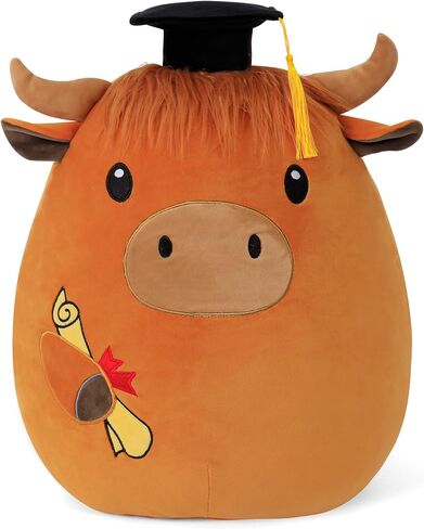 Graduation Stuffed Animal 18 Inch - Highland Cow Plush with Cap (Class of 2025) - Cute Graduation Gift for Kindergarten, Elementary & High School in Kuwait