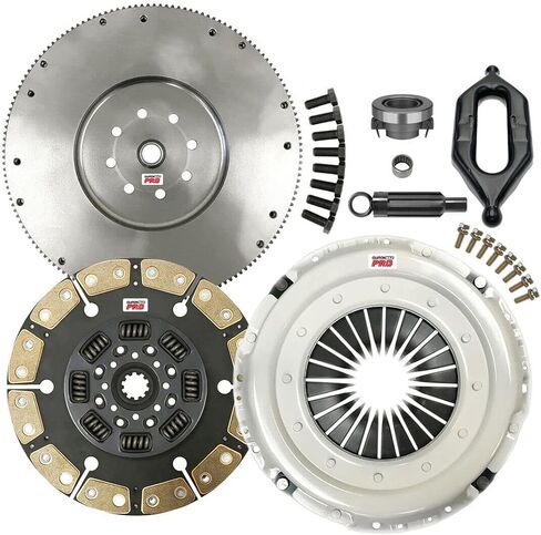 Clutchmaxpro 13 "Performance Stage 4 Clutch Kit مع دولاب الموازنة مع شوكة متوافقة مع 1994-2003 RAM 2500 RAM 3500 5.9L 6Cyl Cummins Turbo Diesel NV4500 5 سرعات (CP05192HDCFW-CF135-ST4) in Kuwait