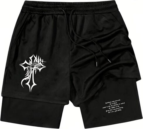 Psalms 91 Christian Short, Psalms 91 Christ Jesus Men Workout 2 in 1 Short in Saudi Arabia