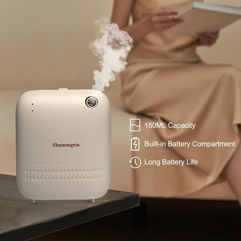 Waterless Essential Oil Diffuser – 150mL Capacity, Smart Scent Diffuser for Large Rooms,Office & Commercial Use, Covers Up to 2000 sq.ft.Aromatherapy Scent Diffuser（Battery not Included in Saudi Arabia