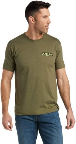 ARIAT Men's Land T-Shirt, Military Green in Saudi Arabia