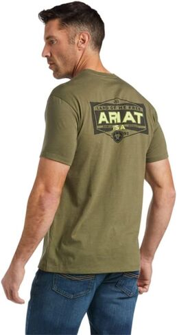 ARIAT Men's Land T-Shirt, Military Green in Saudi Arabia