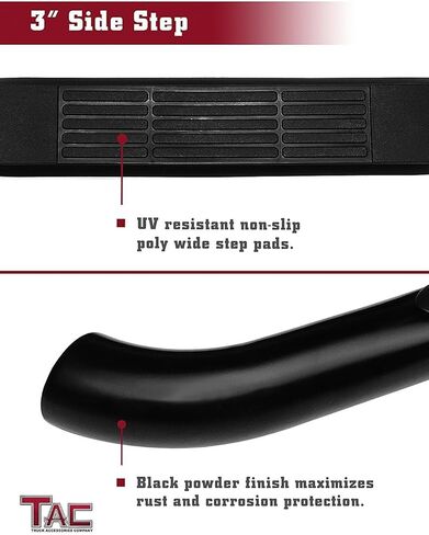 خطوات جانبية TAC FIT 2011-2025 DODGE DURANGO 3 "BLACK SIDE BARS NERF BARS Step Rails Running Boards Off Road Automotive Extrive Exploy in Saudi Arabia