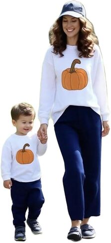 Giraropa Mommy and Me Outfits Lobster Long Sleeve Loose Knit Sweater Mom and Daughter/Son Family Matching Outfit Fall Clothes in Saudi Arabia