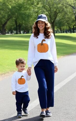 Giraropa Mommy and Me Outfits Lobster Long Sleeve Loose Knit Sweater Mom and Daughter/Son Family Matching Outfit Fall Clothes in Saudi Arabia
