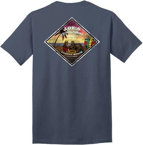 Joes Surf Shop Men 3 Bears on a Beach Logo Tees ثقيلة الوزن in Kuwait