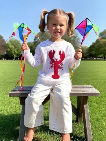 Giraropa Mommy and Me Outfits Lobster Long Sleeve Loose Knit Sweater Mom and Daughter/Son Family Matching Outfit Fall Clothes in Saudi Arabia