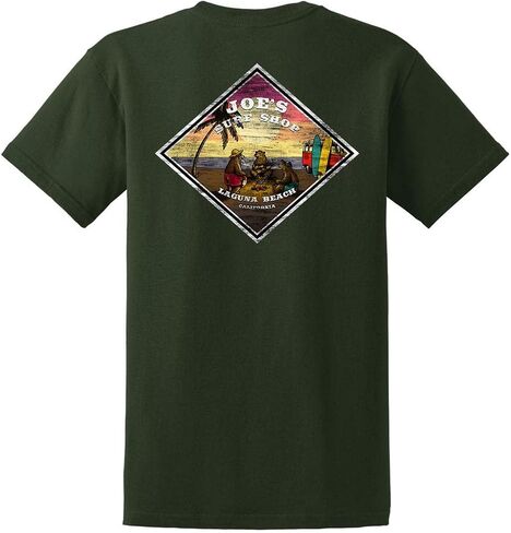 Joes Surf Shop Men 3 Bears on a Beach Logo Tees ثقيلة الوزن in Kuwait