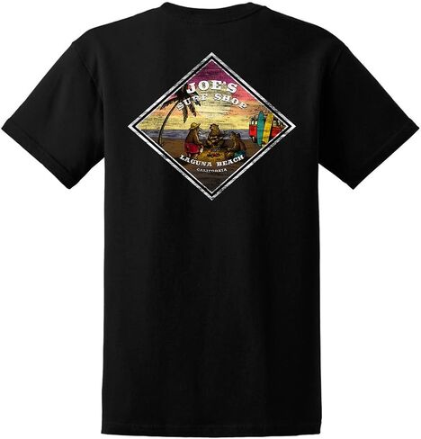 Joes Surf Shop Men 3 Bears on a Beach Logo Tees ثقيلة الوزن in Kuwait