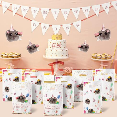 Capybara Party Favor Bags - 50Pcs Capybara Patterns Goody Candy Treat Gifts Bags, Cute Animals Themed Party Favors Supplies Decorations for Kids Boys Girls Birthday Baby Shower Animals Events in Kuwait