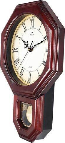 يمتلك Certieme Schoolhouse School Hood Pendulum Clock Clock كل ساعة مع رنين لحن مزدوج مصنوع في تايوان (الخشب الداكن ث/لحن مزدوج) in Kuwait