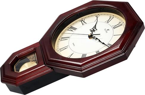 يمتلك Certieme Schoolhouse School Hood Pendulum Clock Clock كل ساعة مع رنين لحن مزدوج مصنوع في تايوان (الخشب الداكن ث/لحن مزدوج) in Kuwait