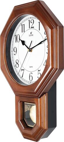 يمتلك Certieme Schoolhouse School Hood Pendulum Clock Clock كل ساعة مع رنين لحن مزدوج مصنوع في تايوان (الخشب الداكن ث/لحن مزدوج) in Kuwait