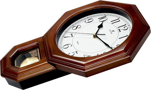يمتلك Certieme Schoolhouse School Hood Pendulum Clock Clock كل ساعة مع رنين لحن مزدوج مصنوع في تايوان (الخشب الداكن ث/لحن مزدوج) in Kuwait
