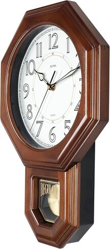 يمتلك Certieme Schoolhouse School Hood Pendulum Clock Clock كل ساعة مع رنين لحن مزدوج مصنوع في تايوان (الخشب الداكن ث/لحن مزدوج) in Kuwait