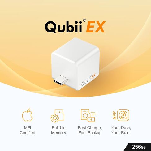 Maktar Qubii Ex - USB -C يناسب محرك أقراص فلاش iPad للهاتف الذكي Android iPhone Flash Drive iPhone Photo Backup Storage مع تطبيق منظم الملفات - الأزرق مع 256 جيجابايت in Kuwait