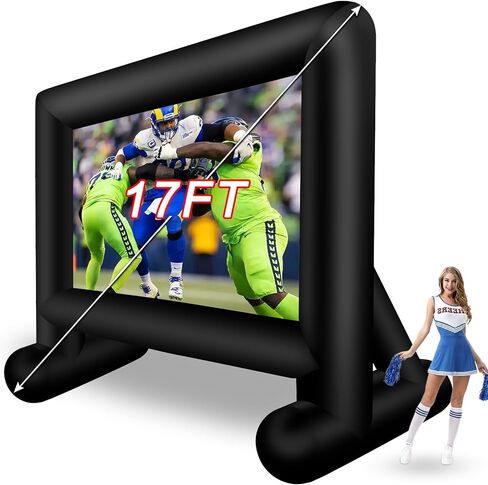 14 FT Inflatable Projector Movie Screen for Outside, Blow up Projector Screen Front/Rear Projection for Backyard Movie Night Outdoor Party in Kuwait